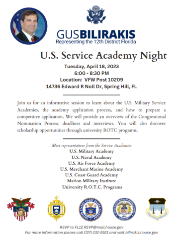 Parents and Students Invited to Learn About Military Academies