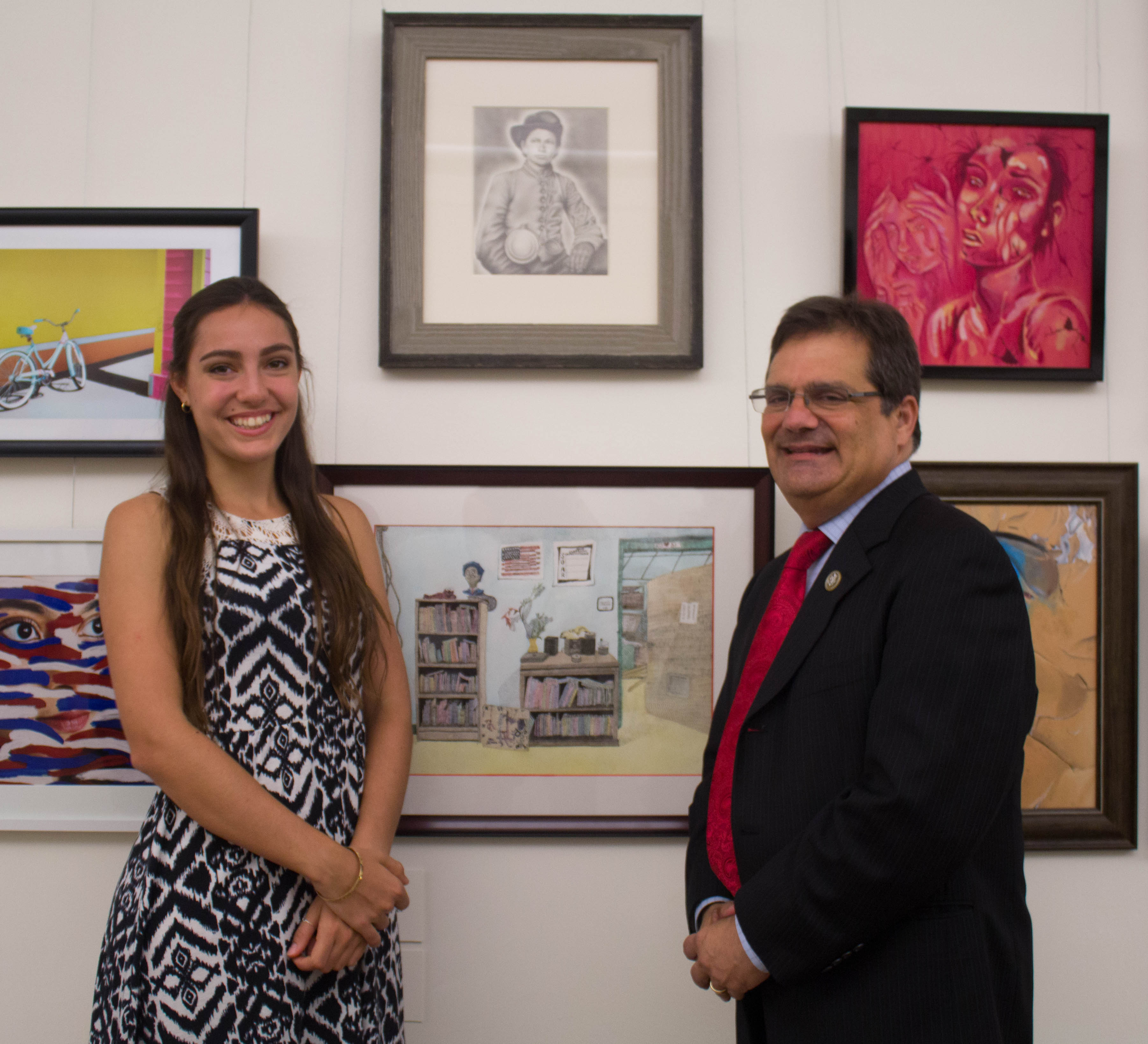 Clare and Rep. Bilirakis visit the winning artwork